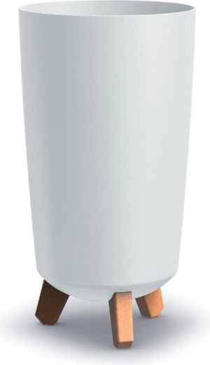 Witte bloempot op pootjes Gracia Tubus Slim 19,5 cm