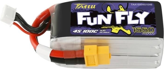 Tattu Fun Fly 1550 mAh 4S LiPo batterij 100C met XT60-connector