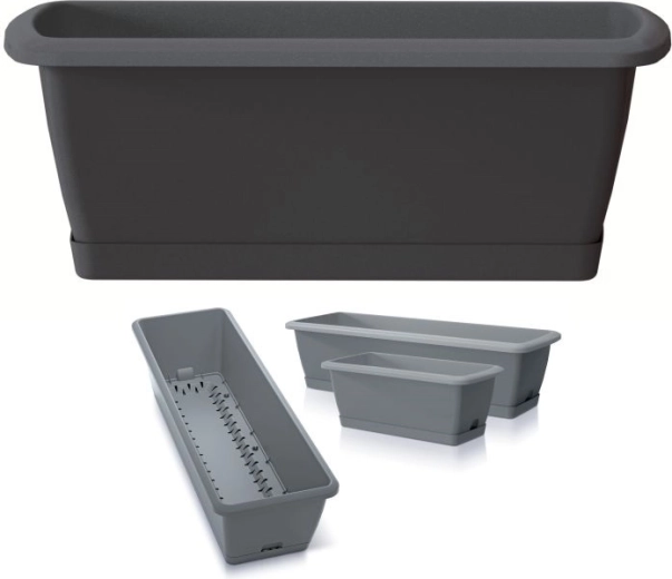 Balkonbak met zelfbewateringssysteem Respana Easycare 59,3 cm antraciet