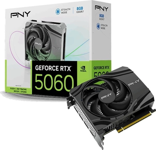 PNY GeForce RTX 5060 8GB – compacte grafische kaart met één ventilator