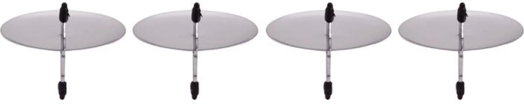 Kaarsenhouder voor adventskrans zilver 6 cm (4 stuks)
