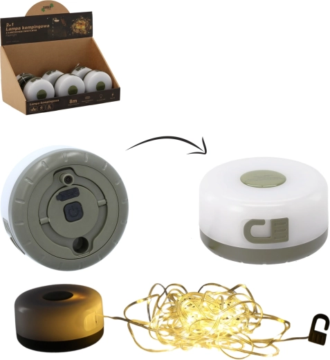 Camping LED-lamp met 8 m lichtsnoer, USB‑C