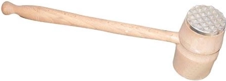 Eenzijdige vleeshamer 33 cm hout en metaal