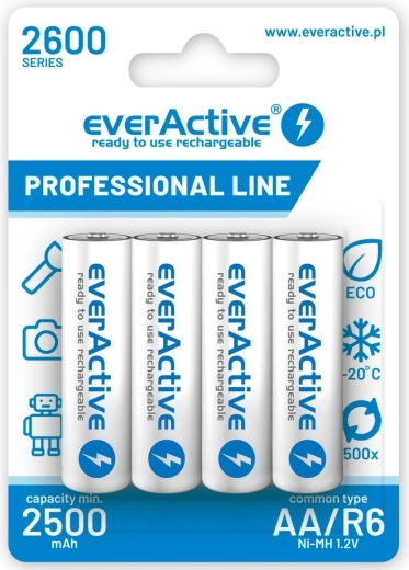 Oplaadbare batterijen AA R6 2600 mAh – set van 4 stuks