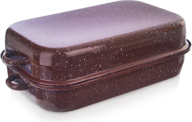 Geëmailleerde braadslede met deksel 4 l