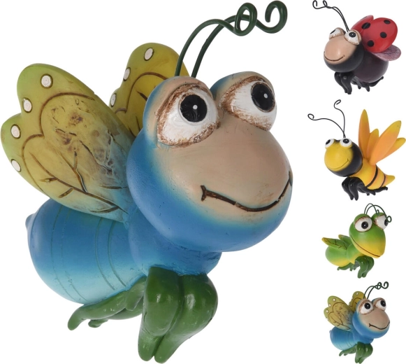 Hangende decoratie insect van polystone 11 × 6 × 9 cm, mix van 4 motieven