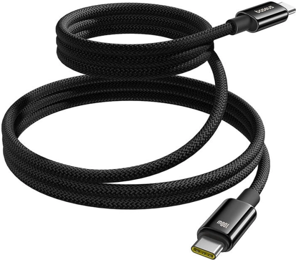 Baseus Tungsten Gold oplaadkabel USB-C naar USB-C 100W 1m zwart
