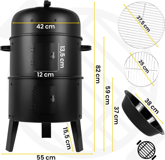 Curron SmokeHouse GM8000 tuinbarbecue met rookfunctie en thermometer
