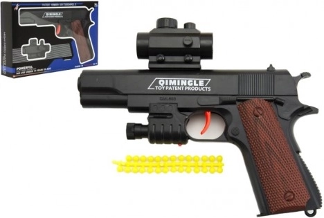 Plastic pistool voor zachte balletjes - 20 cm