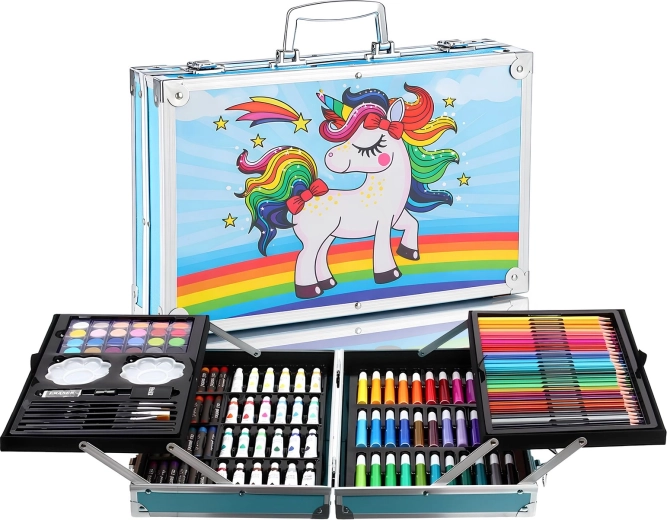 Kinderset voor tekenen en schilderen RENEW FORCE Pony met eenhoorn, 145-delig