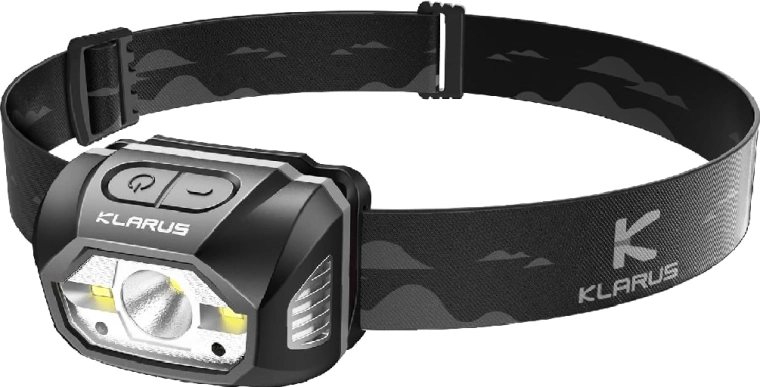 Klarus HM1 grijze oplaadbare hoofdlamp met bewegingssensor 440 lm, 1800 mAh