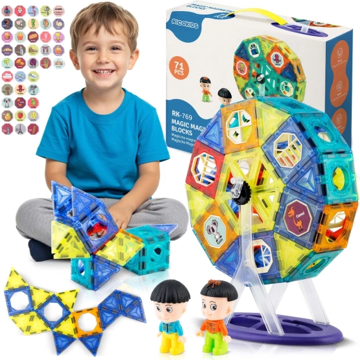Magnetische bouwset met reuzenrad RICOKIDS XXL (70+ onderdelen)