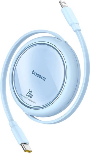 Inschuifbare oplaadkabel Baseus Free2Pull USB‑C naar Lightning 20W blauw