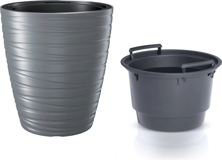 Bloempot met inzet MAZE 29,6 cm grijze steen