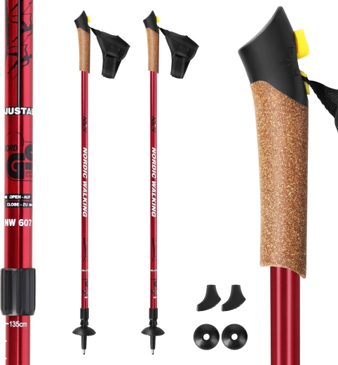 Nordic walking stokken NILS EXTREME NW607 rood