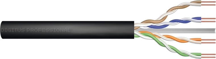 Buitenkabel met gelvulling cat. 5e U/UTP, 305 m, zwart