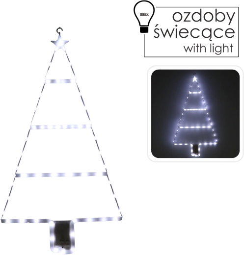 Kerst LED-decoratie – boompje, koud wit, 63 LED