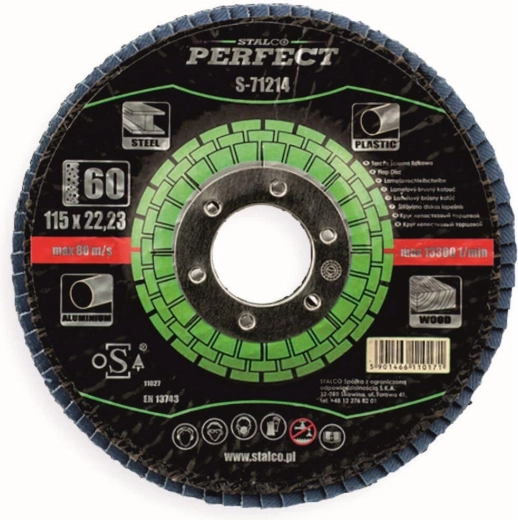 Lamellenschijf 115 × 22,23 mm korrel 60 STALCO