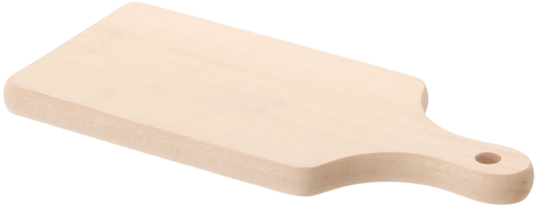 Houten snijplank van beukenhout 27 × 11 cm met handgreep