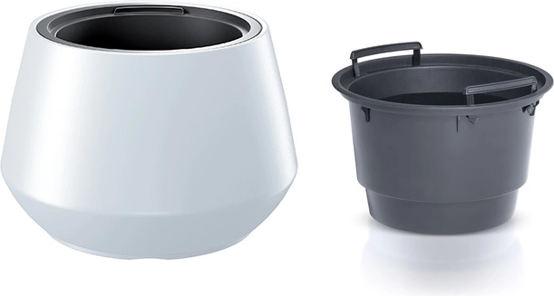 Bloempot met inzetstuk 43,6 cm wit – elegante, duurzame plastic plantenpot
