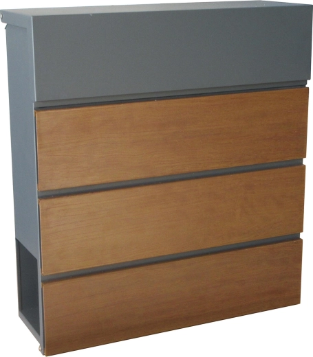Brievenbus met houtdecor, antraciet 370 × 410 × 130 mm