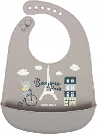 Canpol babies siliconen slab met opvangzak BONJOUR PARIS beige
