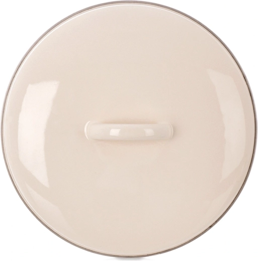 Crèmekleurige geëmailleerde deksel 21 cm