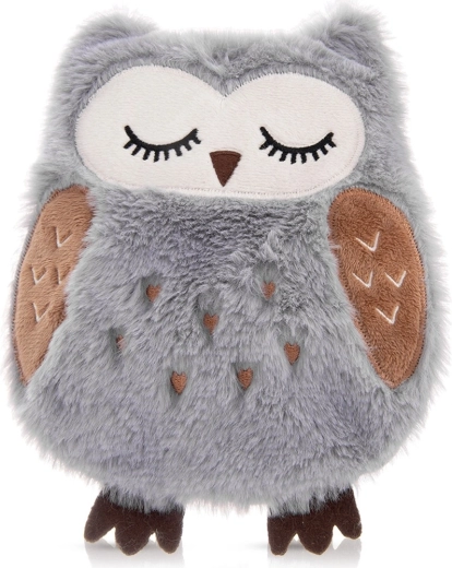 Warmtekussen met tarwe en lavendel in pluchen uil 21 × 17 cm