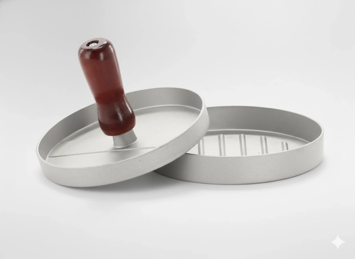 Hamburgerpers met houten handgreep 11,8 × 2 × 7,2 cm