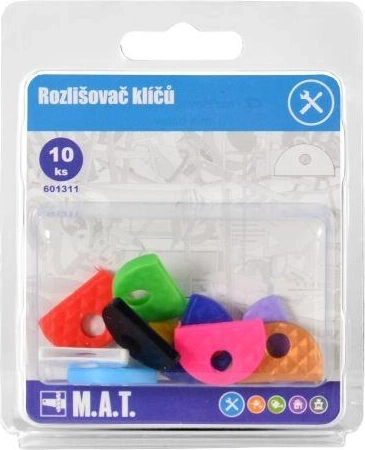 Rubberen sleutelonderscheiders, mix van kleuren (10 stuks)