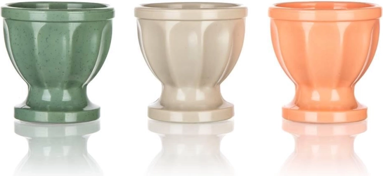 Culinaria plastic eierdopje, mix van kleuren, 3 stuks