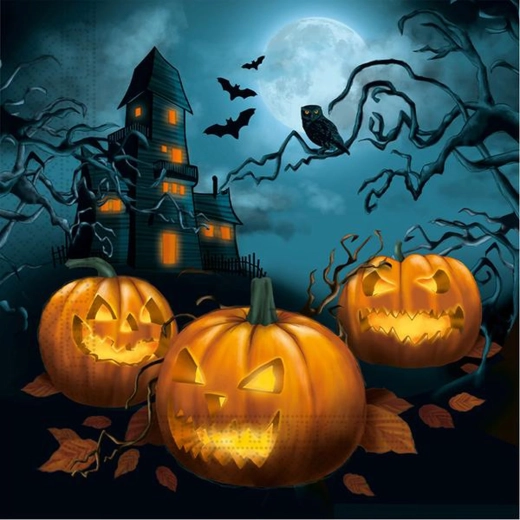 Papieren servetten Halloween 33 × 33 cm, 2-laags, 20 stuks