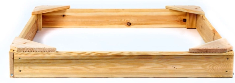 Kleine houten vierkante zandbak 100 × 100 cm