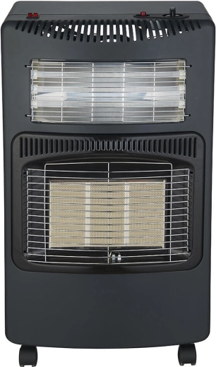 Draagbare gecombineerde kachel op propaan-butaan en elektriciteit met wieltjes