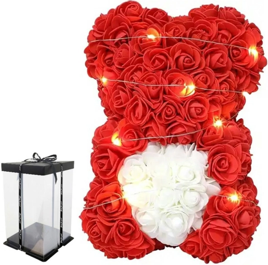 Bq54 roze beer met hart 23cm led