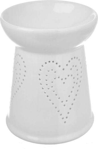 Witte porseleinen aromalamp met hart