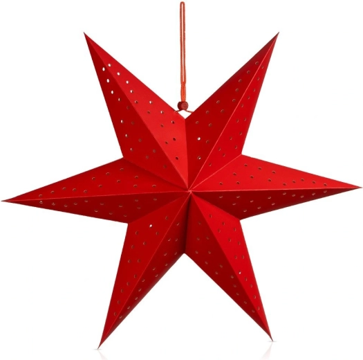 Papieren opengewerkte decoratieve ster rood 45 cm