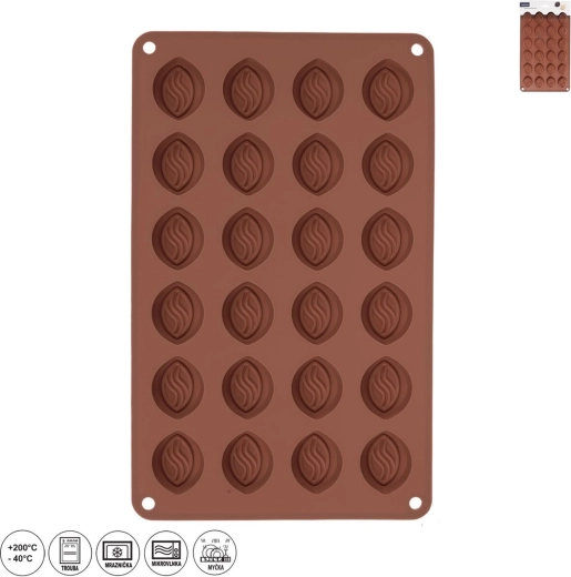 Siliconen pralinevorm 24 stuks – koffieboon