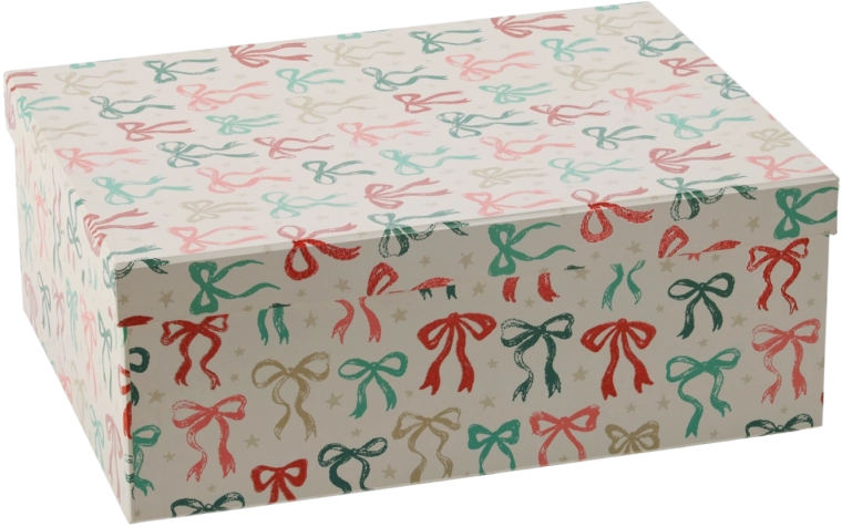 Kerstcadeaudoos met strik 33 × 24 × 12,5 cm