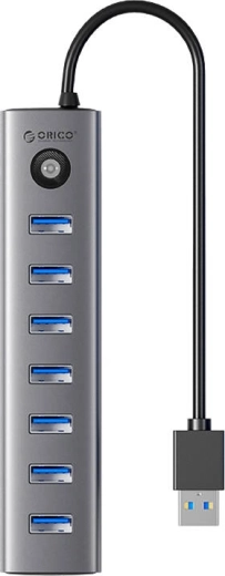 Orico USB‑C‑hub met 7× USB 3.0, grijs