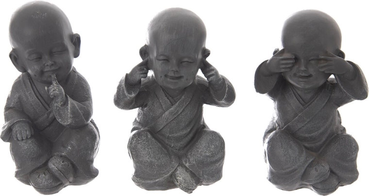 Decoratief Boeddha-beeldje van polystone 15 cm (3 varianten)