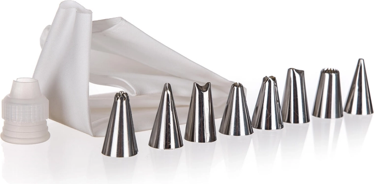 Decoratiezak met 8 roestvrijstalen opzetstukken Culinaria