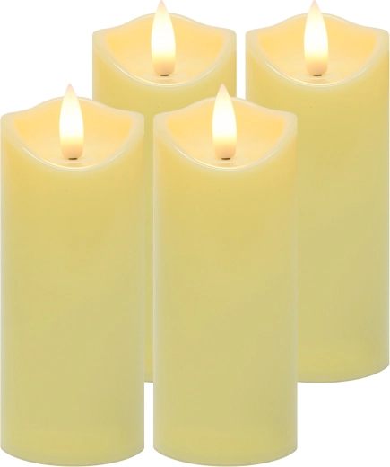Ruhhy LED-kaars/-inzet voor graflichtje 12,5 × 5 cm, warm wit, flikkerende vlam (4 stuks)