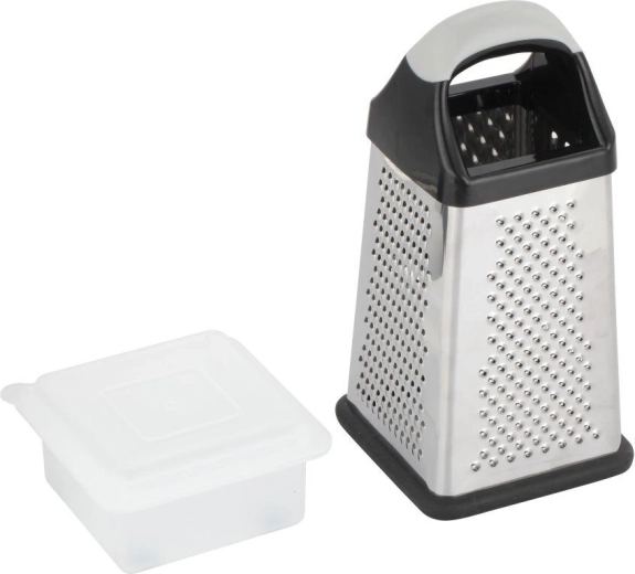 RVS vierzijdige rasp met kunststof handgreep en opvangbakje