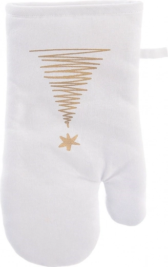 Katoenen ovenwant met magneet kerstboompje 32,5 cm