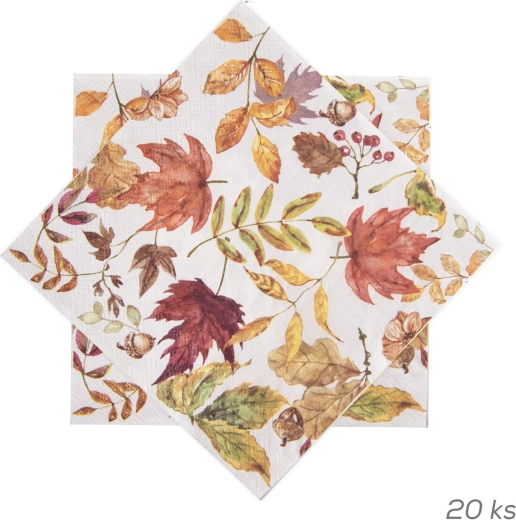 Papieren servetten met herfstbladerenmotief 33 × 33 cm 20 stuks