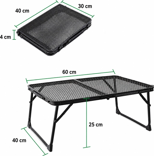 Opvouwbaar campingtafeltje 60 × 40 cm