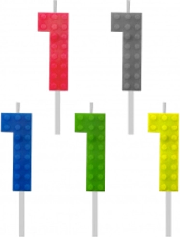 Verjaardagskaars Blokjes cijfer 1