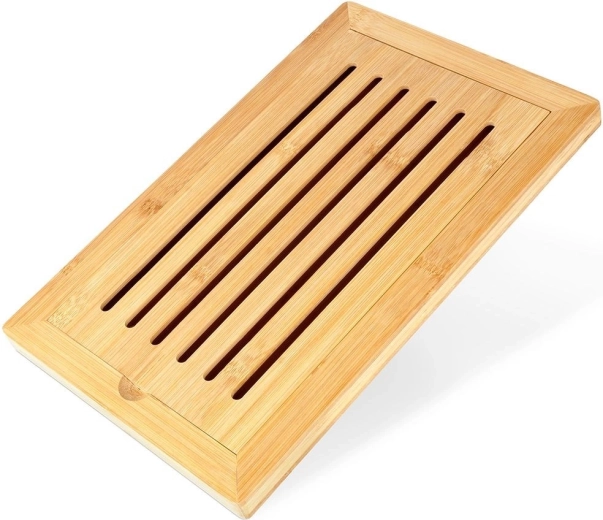 Bamboe broodsnijplank met kruimelvanger 38 × 24 cm