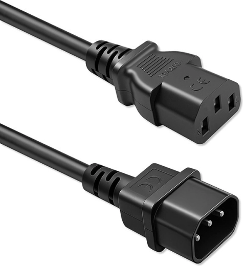Voedingskabel Schuko – IEC C13 naar C14, 3×0,75 mm², 2 m, koper Qoltec